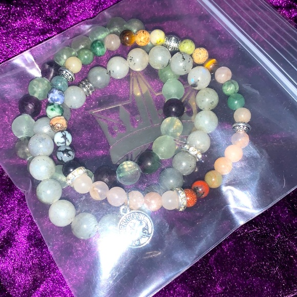 New Handmade Capricorn Zodiac Healing Stack Natural Stone Bracelet Set(Set of 3) - Picture 16 of 16